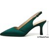 image:imageMostrin Kitten Heels for Women Slingback Pointed Closed Toe Heels Womens Pumps Shoes for Wedding Party CommutingEmerald Green