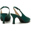 image:imageMostrin Kitten Heels for Women Slingback Pointed Closed Toe Heels Womens Pumps Shoes for Wedding Party CommutingEmerald Green