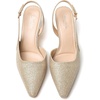 image:imageMostrin Kitten Heels for Women Slingback Pointed Closed Toe Heels Womens Pumps Shoes for Wedding Party CommutingGlitter Gold10