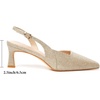 image:imageMostrin Kitten Heels for Women Slingback Pointed Closed Toe Heels Womens Pumps Shoes for Wedding Party CommutingGlitter Gold10