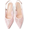 image:imageMostrin Kitten Heels for Women Slingback Pointed Closed Toe Heels Womens Pumps Shoes for Wedding Party CommutingPink Lace