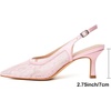 image:imageMostrin Kitten Heels for Women Slingback Pointed Closed Toe Heels Womens Pumps Shoes for Wedding Party CommutingPink Lace