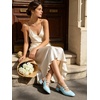 image:imageMostrin Mary Jane Shoes Women Slingback Chunky Low Heels for Women Closed Rounded Toe Ankle Strap Pumps Daily Wedding Party Dress ShoesBlue