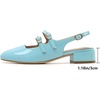 image:imageMostrin Mary Jane Shoes Women Slingback Chunky Low Heels for Women Closed Rounded Toe Ankle Strap Pumps Daily Wedding Party Dress ShoesBlue