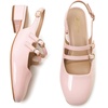 image:imageMostrin Mary Jane Shoes Women Slingback Chunky Low Heels for Women Closed Rounded Toe Ankle Strap Pumps Daily Wedding Party Dress ShoesPink