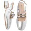image:imageMostrin Mary Jane Shoes Women Slingback Chunky Low Heels for Women Closed Rounded Toe Ankle Strap Pumps Daily Wedding Party Dress ShoesSilver