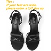 image:imageMostrin Strappy Heels for Women Lace Up Ankle Strap Round Open Toe Stiletto Heels Womens Heeled Sandals for Prom Party DailyBlack