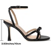 image:imageMostrin Strappy Heels for Women Lace Up Ankle Strap Round Open Toe Stiletto Heels Womens Heeled Sandals for Prom Party DailyBlack Bow