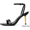 image:imageMostrin Strappy Heels for Women Lace Up Ankle Strap Round Open Toe Stiletto Heels Womens Heeled Sandals for Prom Party DailyBlack08