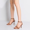 image:imageMostrin Strappy Heels for Women Lace Up Ankle Strap Round Open Toe Stiletto Heels Womens Heeled Sandals for Prom Party DailyBrown 06