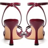 image:imageMostrin Strappy Heels for Women Lace Up Ankle Strap Round Open Toe Stiletto Heels Womens Heeled Sandals for Prom Party DailyBurgundy