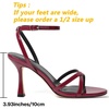 image:imageMostrin Strappy Heels for Women Lace Up Ankle Strap Round Open Toe Stiletto Heels Womens Heeled Sandals for Prom Party DailyBurgundy