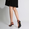 image:imageMostrin Strappy Heels for Women Lace Up Ankle Strap Round Open Toe Stiletto Heels Womens Heeled Sandals for Prom Party DailyBurgundy08