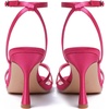 image:imageMostrin Strappy Heels for Women Lace Up Ankle Strap Round Open Toe Stiletto Heels Womens Heeled Sandals for Prom Party DailyHot Pink Satin