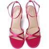 image:imageMostrin Strappy Heels for Women Lace Up Ankle Strap Round Open Toe Stiletto Heels Womens Heeled Sandals for Prom Party DailyHot Pink Satin