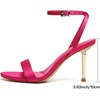 image:imageMostrin Strappy Heels for Women Lace Up Ankle Strap Round Open Toe Stiletto Heels Womens Heeled Sandals for Prom Party DailyHot Pink Satin08