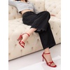 image:imageMostrin Strappy Heels for Women Lace Up Ankle Strap Round Open Toe Stiletto Heels Womens Heeled Sandals for Prom Party DailyRed