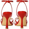 image:imageMostrin Strappy Heels for Women Lace Up Ankle Strap Round Open Toe Stiletto Heels Womens Heeled Sandals for Prom Party DailyRed