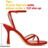 image:imageMostrin Strappy Heels for Women Lace Up Ankle Strap Round Open Toe Stiletto Heels Womens Heeled Sandals for Prom Party DailyRed