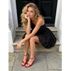 image:imageMostrin Strappy Heels for Women Lace Up Ankle Strap Round Open Toe Stiletto Heels Womens Heeled Sandals for Prom Party DailyRed08