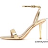 image:imageMostrin Strappy Heels for Women Lace Up Ankle Strap Round Open Toe Stiletto Heels Womens Heeled Sandals for Prom Party DailyShiny Gold08