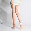 image:imageMostrin Strappy Heels for Women Lace Up Ankle Strap Round Open Toe Stiletto Heels Womens Heeled Sandals for Prom Party DailyWhite 06
