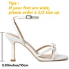 image:imageMostrin Strappy Heels for Women Lace Up Ankle Strap Round Open Toe Stiletto Heels Womens Heeled Sandals for Prom Party DailyWhite Bow