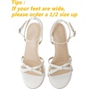 image:imageMostrin Strappy Heels for Women Lace Up Ankle Strap Round Open Toe Stiletto Heels Womens Heeled Sandals for Prom Party DailyWhite Bow