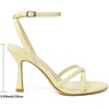 image:imageMostrin Strappy Heels for Women Lace Up Ankle Strap Round Open Toe Stiletto Heels Womens Heeled Sandals for Prom Party DailyYellow