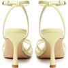 image:imageMostrin Strappy Heels for Women Lace Up Ankle Strap Round Open Toe Stiletto Heels Womens Heeled Sandals for Prom Party DailyYellow