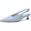 image:imageMostrin Kitten Heels for Women Pointed Closed Toe Heels Low Pumps Shoes for Party Work OfficeLight Blue
