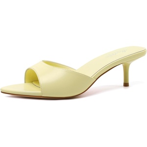 image:imageMostrin Kitten Heels for Women Pointed Toe Vintage Mules Heels Sexy Slip on Stiletto Backless Sandals for Party Wedding DailyYellow