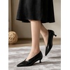 image:imageMostrin Kitten Heels for Women Pointed Closed Toe Heels Low Pumps Shoes for Party Work OfficeBlack02