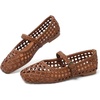 image:imageMostrin Ballet Flats Woven Mary Jane Shoes Women Ballerina Flats Mesh Closed Toe Spring Summer Shoes Casual DressyBrown