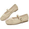image:imageMostrin Ballet Flats Woven Mary Jane Shoes Women Ballerina Flats Mesh Closed Toe Spring Summer Shoes Casual DressyWheat
