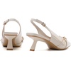 image:imageMostrin Kitten Heels for Women Pointed Toe Pumps Patent Leather Low Heel Slingback Heels with Buckle Dress Shoes for Dating Party WorkingBeige