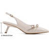 image:imageMostrin Kitten Heels for Women Pointed Toe Pumps Patent Leather Low Heel Slingback Heels with Buckle Dress Shoes for Dating Party WorkingBeige