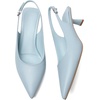 image:imageMostrin Kitten Heels for Women Pointed Toe Pumps Patent Leather Low Heel Slingback Heels with Buckle Dress Shoes for Dating Party WorkingBlue 06
