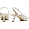image:imageMostrin Kitten Heels for Women Pointed Toe Pumps Patent Leather Low Heel Slingback Heels with Buckle Dress Shoes for Dating Party WorkingCream 06