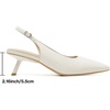 image:imageMostrin Kitten Heels for Women Pointed Toe Pumps Patent Leather Low Heel Slingback Heels with Buckle Dress Shoes for Dating Party WorkingCream 06