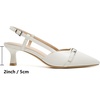 image:imageMostrin Kitten Heels for Women Pointed Toe Pumps Patent Leather Low Heel Slingback Heels with Buckle Dress Shoes for Dating Party WorkingCreamwhite 04