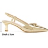 image:imageMostrin Kitten Heels for Women Pointed Toe Pumps Patent Leather Low Heel Slingback Heels with Buckle Dress Shoes for Dating Party WorkingGold 04
