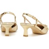 image:imageMostrin Kitten Heels for Women Pointed Toe Pumps Patent Leather Low Heel Slingback Heels with Buckle Dress Shoes for Dating Party WorkingGold 04