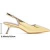 image:imageMostrin Kitten Heels for Women Pointed Toe Pumps Patent Leather Low Heel Slingback Heels with Buckle Dress Shoes for Dating Party WorkingGold 06