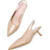 image:imageMostrin Kitten Heels for Women Pointed Toe Pumps Patent Leather Low Heel Slingback Heels with Buckle Dress Shoes for Dating Party WorkingPatentnude 06