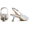 image:imageMostrin Kitten Heels for Women Pointed Toe Pumps Patent Leather Low Heel Slingback Heels with Buckle Dress Shoes for Dating Party WorkingPatentsilver 06