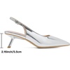 image:imageMostrin Kitten Heels for Women Pointed Toe Pumps Patent Leather Low Heel Slingback Heels with Buckle Dress Shoes for Dating Party WorkingPatentsilver 06