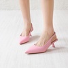 image:imageMostrin Kitten Heels for Women Pointed Toe Pumps Patent Leather Low Heel Slingback Heels with Buckle Dress Shoes for Dating Party WorkingPink 06
