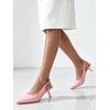 image:imageMostrin Kitten Heels for Women Pointed Toe Pumps Patent Leather Low Heel Slingback Heels with Buckle Dress Shoes for Dating Party WorkingPink 06