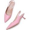 image:imageMostrin Kitten Heels for Women Pointed Toe Pumps Patent Leather Low Heel Slingback Heels with Buckle Dress Shoes for Dating Party WorkingPink 06